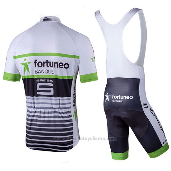 2018 Maillot Cyclisme Fortuneo Samsic Blanc Manches Courtes et Cuissard